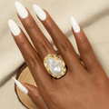 Vintage White Stone Gold Ring