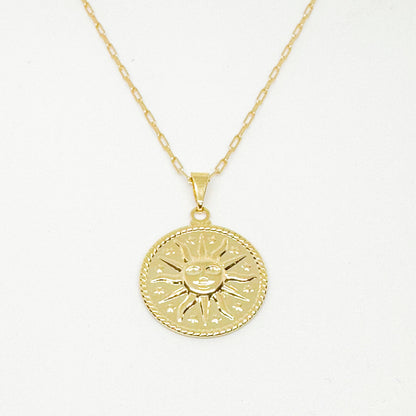Elena Sun Medallion Pendant Necklace-Lydieannejewelry