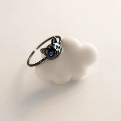 Vintage Cat Twist Wreath Ring