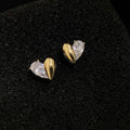 Vintage Sterling Silver Heart Asymmetrical Earrings