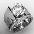 Vintage Bright Zirconia Silvered Ring