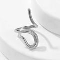 Silver Twist Curved Design Open Ring