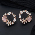 Rose Gold Crystal Flower Earrings
