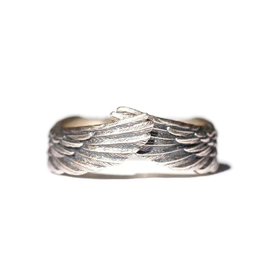 Winged Faith Silver Adjustable Ring-Lydieannejewelry