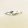 Vintage Silver Two Crystal-Lined Band Ring