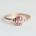 Vintage Pink Oval Stone Rose Gold Ring