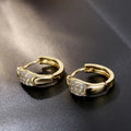 Classic Gold Sparkling Gemstone Hoop Earrings