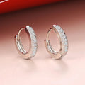Silver Pav�� Antique Charm Hoop Earrings