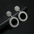 Vintage Silver Big Round Dangle Earrings