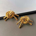 Vintage Gold Knotted Rope Design Earrings
