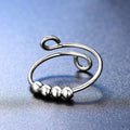 Vintage Silver Minimalist Swirl Adjustable Ring