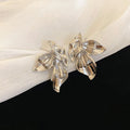 Vintage Silver Curved Leaf-Shaped Earrings