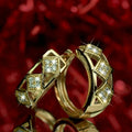 Vintage Gold Pave Diamond Earrings