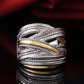 Vintage Silver & Gold Cross-Over Ring