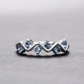 Vintage Silver Zigzag Blue Ring