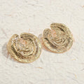 Gold Vintage Abstract Round Earrings