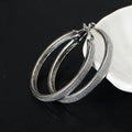 Vintage Silver Round Shiny Hoop Earrings