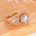 Vintage Rose Gold Leaf Diamond Ring
