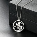 Antique Silver Swirling Floral & Gemstone Necklace