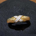Retro Gold & Silver Infinity Twist Adjustable Ring