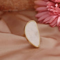 Vintage Gold Framed Teardrop Stone Adjustable Ring
