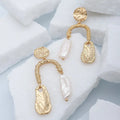 Vintage Gold Freshwater Pearl Dangle Earrings