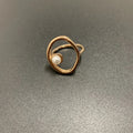 Vintage Gold Open Circle Pearl Ring