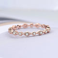 Vintage Rose Gold Diamond Stone & Wavy Design Ring