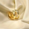 Vintage Geometric Gold Round Earrings