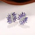 Silver Vintage Lavender Sparkle Earrings