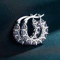 Silver Sparkling Round Earrings