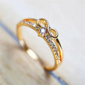 Gold Crystal Infinity Ring