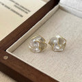 Vintage White Flower Stud Earrings