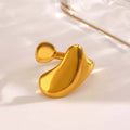 Gold Unique Abstract Shape Adjustable Ring
