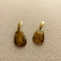 Retro Brown Geometric Classic Teardrop Shape Earrings