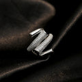 Vintage Silver Spiral Crystal Adjustable Ring