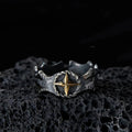 Silver Vintage Starlight Black Adjustable Ring
