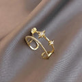 Vintage Gold Sparkling Star Adjustable Ring