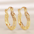 Vintage Gold Etched Pattern Earrings