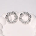 Vintage Silver Hammered Flower Earrings