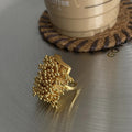 Gold Bold Ball-Studded Cluster Adjustable Ring