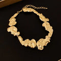 Classic Gold Sculptural Irregular Link Design Necklace