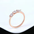 Timeless Rose Gold Triple Gemstone Crystal Ring