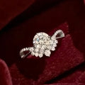 Classic Round-Cut Inlaid Diamond Crown Adjustable Ring