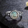 Vintage Silver Iridescent Stone Ring