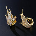 Gold Sparkle Winged Flame Earrings