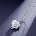 Silver Vintage Pearl Flower Necklace