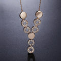 Vintage Rose Gold Crystal Circle Necklace