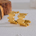 Vintage Gold C-Shaped Hoop Earrings