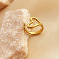 Vintage Love Symbol Gold Adjustable Ring